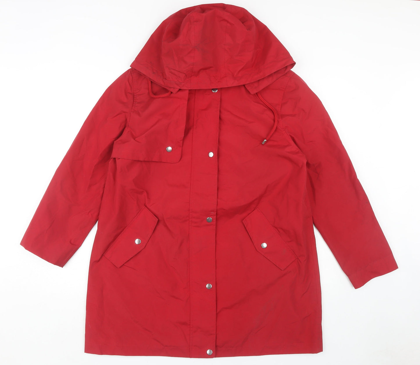 Womens UK Size 14 Bonmarché Red Rain Coat