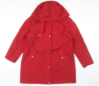 Womens UK Size 14 Bonmarché Red Rain Coat