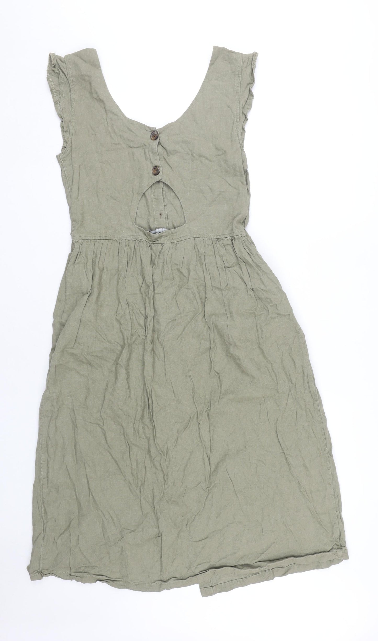 Next Women's Green Button Front Dress Size 8