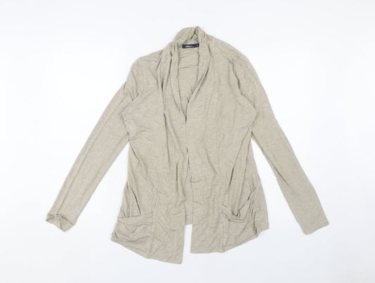 Dash Women's Beige Open Front Cardigan, Size 10, Lightweight