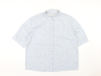 Womens UK Size S Monki Blue Basic Button-Up