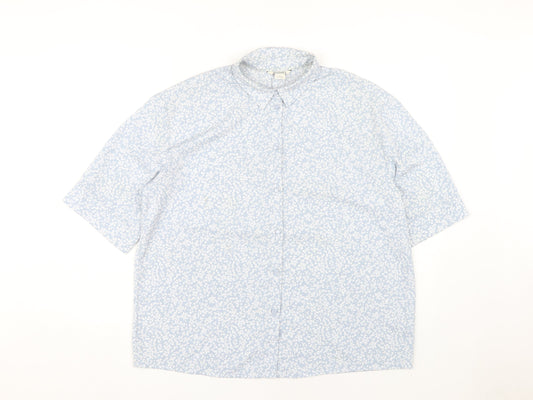 Womens UK Size S Monki Blue Basic Button-Up