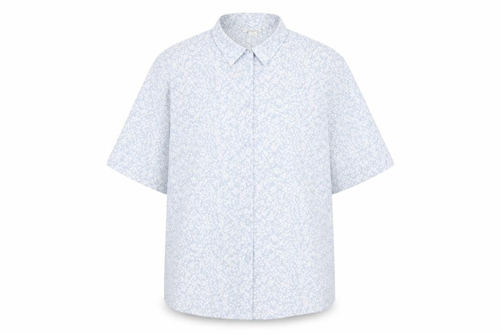 Womens UK Size S Monki Blue Basic Button-Up