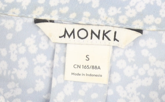 Womens UK Size S Monki Blue Basic Button-Up