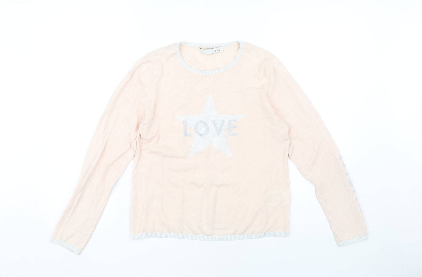 Womens UK Size 6 Oui Ivory Pullover Jumper