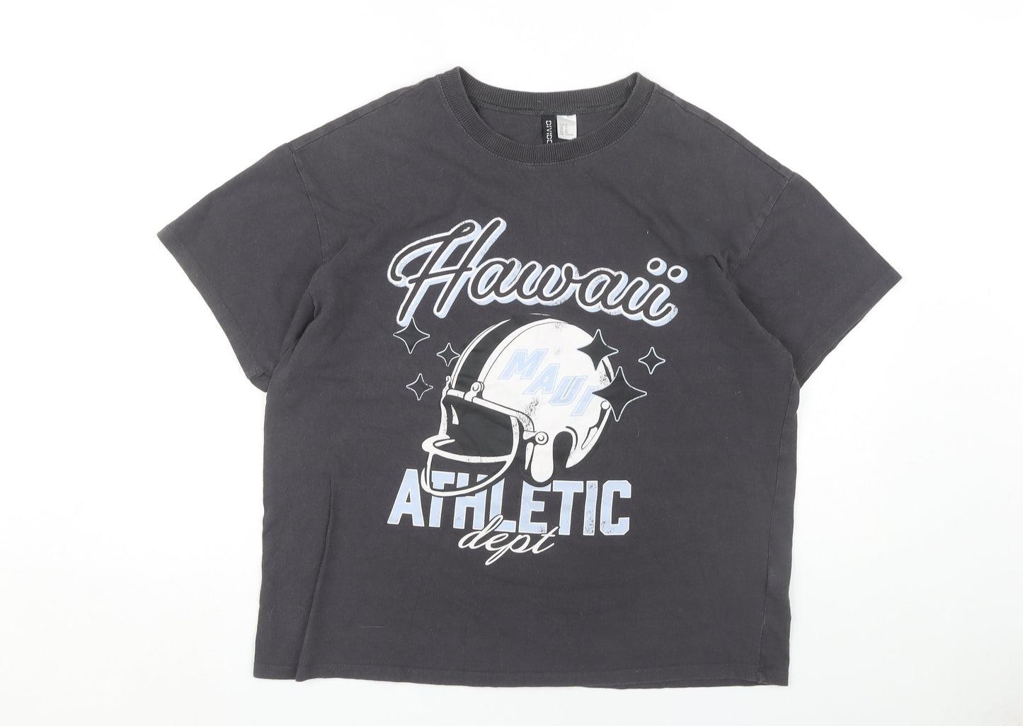 Womens UK Size 12 H&M Black Basic T-Shirt