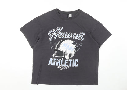 Womens UK Size 12 H&M Black Basic T-Shirt