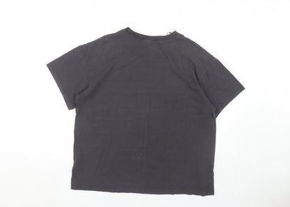 Womens UK Size 12 H&M Black Basic T-Shirt