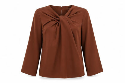 Fig & Basil Brown Long Sleeve Top Women's Size 12
