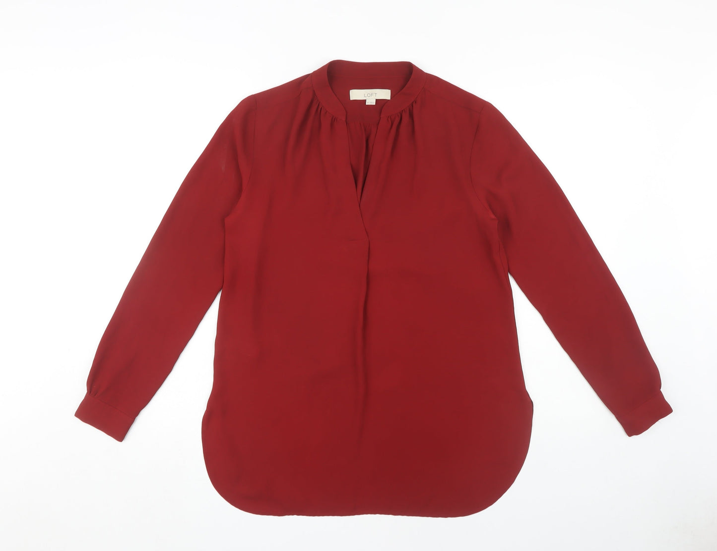 LOFT Women's Red Blouse, XS, Polyester, Casual