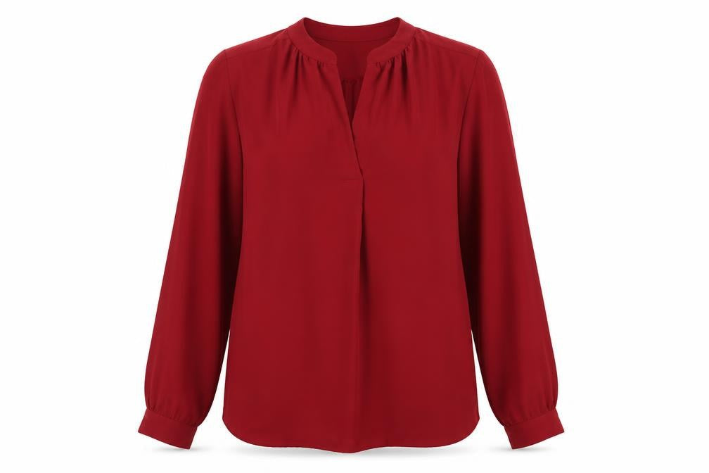 Womens UK Size XS LOFT Red Basic Blouse