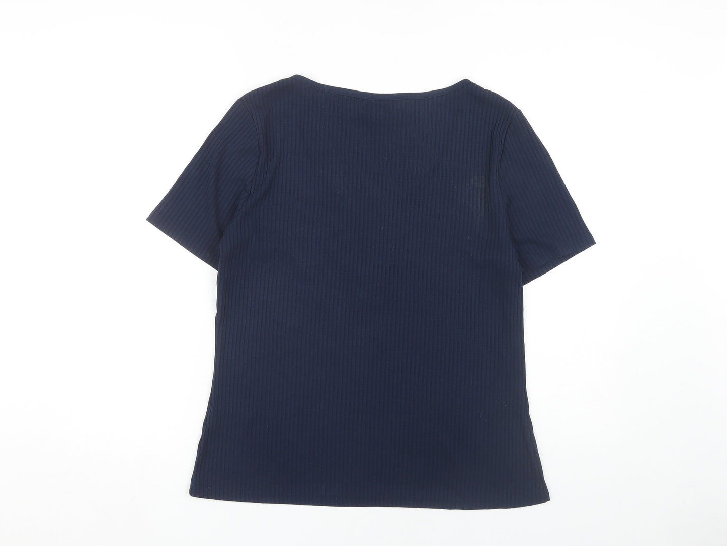 Womens UK Size 16 Warehouse Blue Basic T-Shirt
