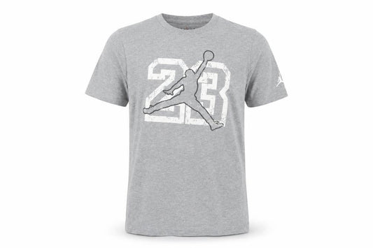 Jordan Boys Grey T-Shirt, Size L, Graphic Sports Tee