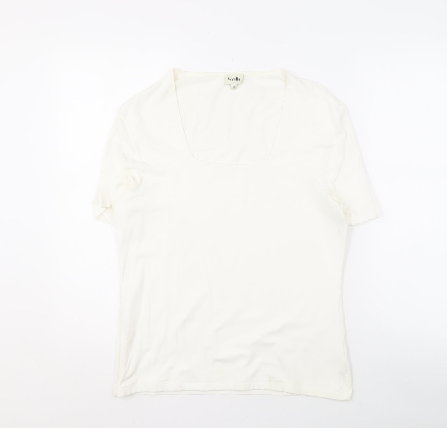 Womens UK Size M Viyella White Basic T-Shirt