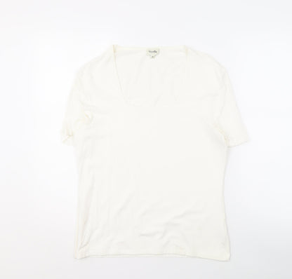 Womens UK Size M Viyella White Basic T-Shirt