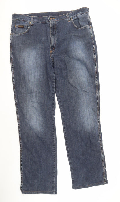 Wrangler Men's Blue Regular Fit Jeans with Stretch