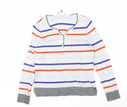 Womens UK Size 12 Laura Ashley Multicoloured Henley Jumper