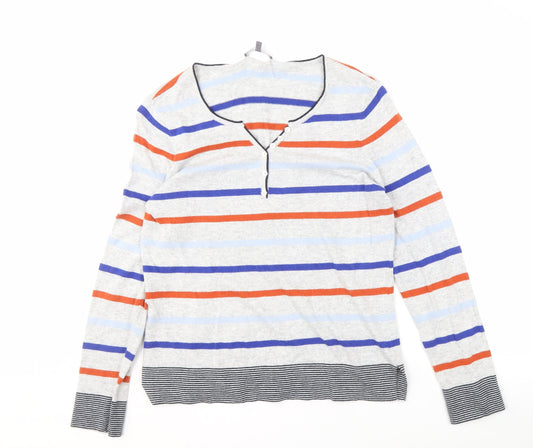 Womens UK Size 12 Laura Ashley Multicoloured Henley Jumper