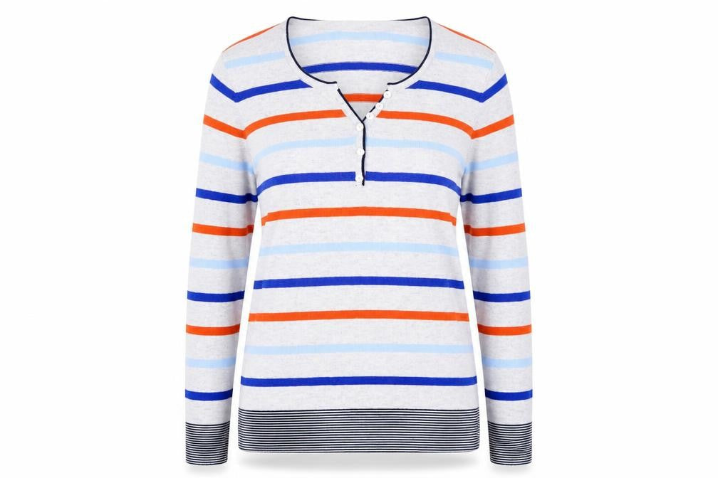 Womens UK Size 12 Laura Ashley Multicoloured Henley Jumper