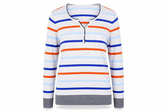 Womens UK Size 12 Laura Ashley Multicoloured Henley Jumper