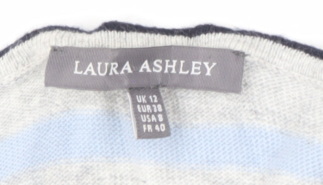 Womens UK Size 12 Laura Ashley Multicoloured Henley Jumper