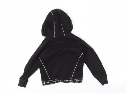 Firetrap Girls Black Hoodie, Age 4-5, Pullover Cotton
