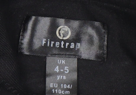 Firetrap Girls Black Hoodie, Age 4-5, Pullover Cotton