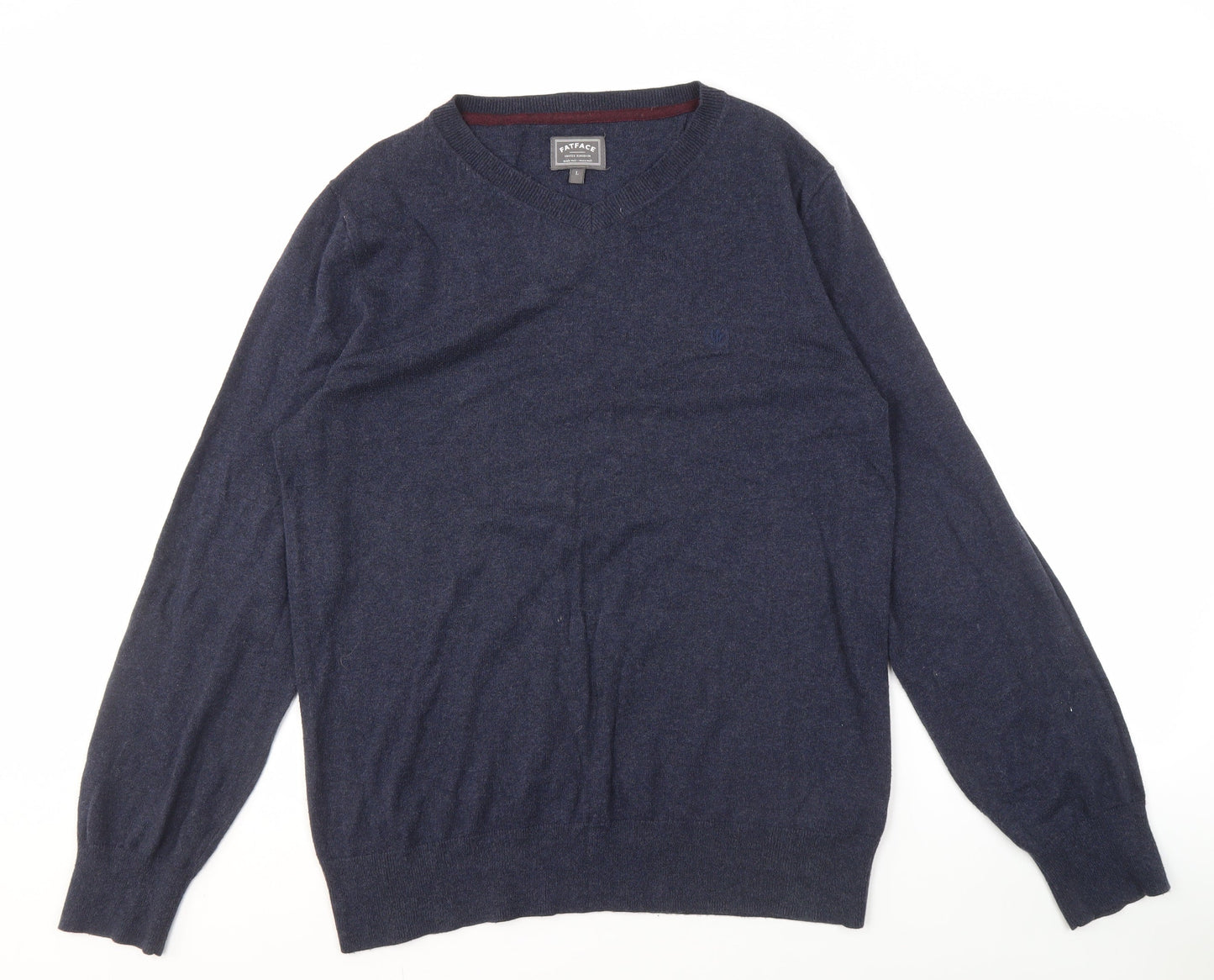 Fat Face Men's Blue V-Neck Pullover Jumper L