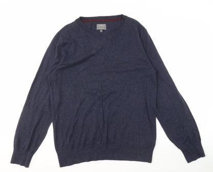 Fat Face Men's Blue V-Neck Pullover Jumper L