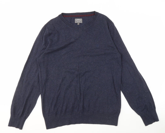 Fat Face Men's Blue V-Neck Pullover Jumper L