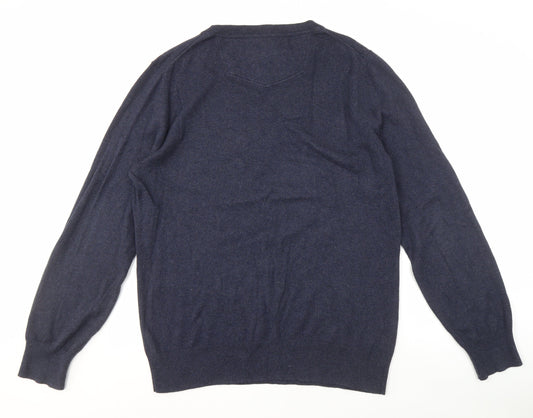 Fat Face Men's Blue V-Neck Pullover Jumper L