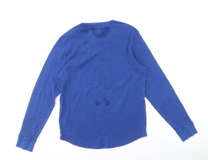 Abercrombie & Fitch Men's Blue Long Sleeve Top - M