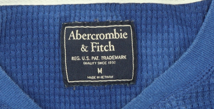 Abercrombie & Fitch Men's Blue Long Sleeve Top - M