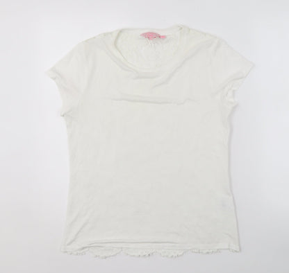 Womens UK Size 2 Ted Baker White Basic T-Shirt