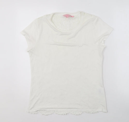 Womens UK Size 2 Ted Baker White Basic T-Shirt