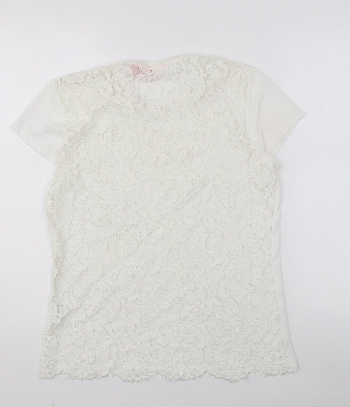 Womens UK Size 2 Ted Baker White Basic T-Shirt