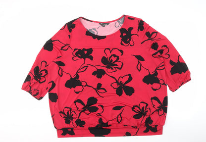 Womens UK Size 22 Bonmarché Red Basic Blouse