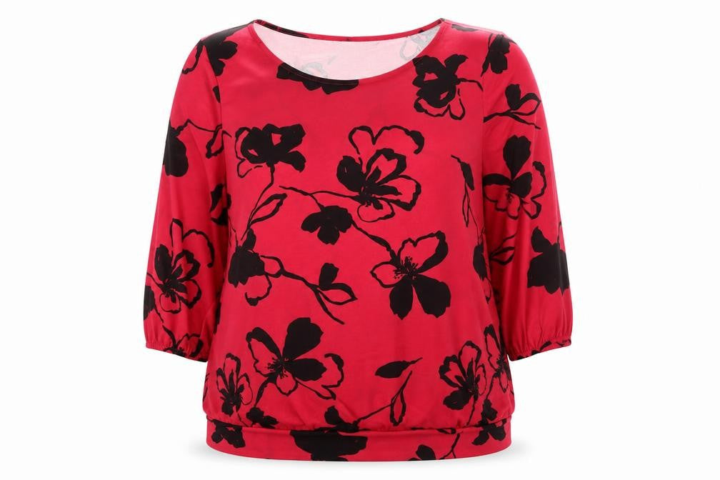 Womens UK Size 22 Bonmarché Red Basic Blouse