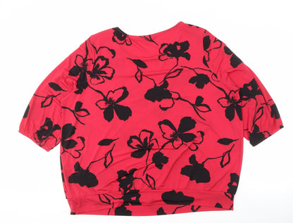 Womens UK Size 22 Bonmarché Red Basic Blouse