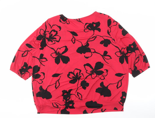 Womens UK Size 22 Bonmarché Red Basic Blouse