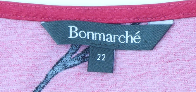 Womens UK Size 22 Bonmarché Red Basic Blouse