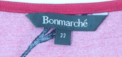 Womens UK Size 22 Bonmarché Red Basic Blouse