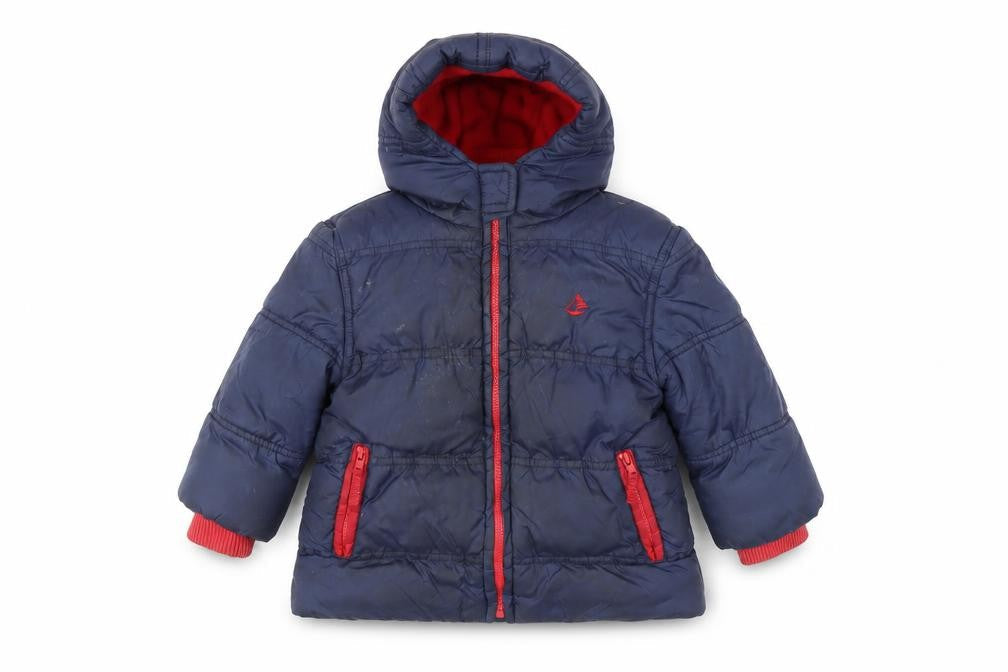 Front view of JoJo Maman Bébé Blue Puffer Jacket 18-24 Months unisex