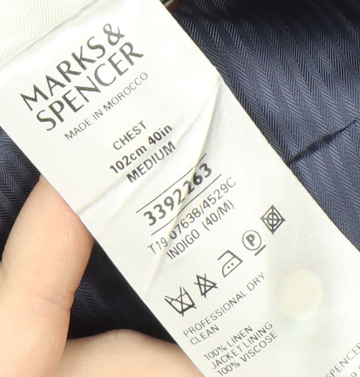 UK Size 40 Marks and Spencer Regular Blue Suit Jacket