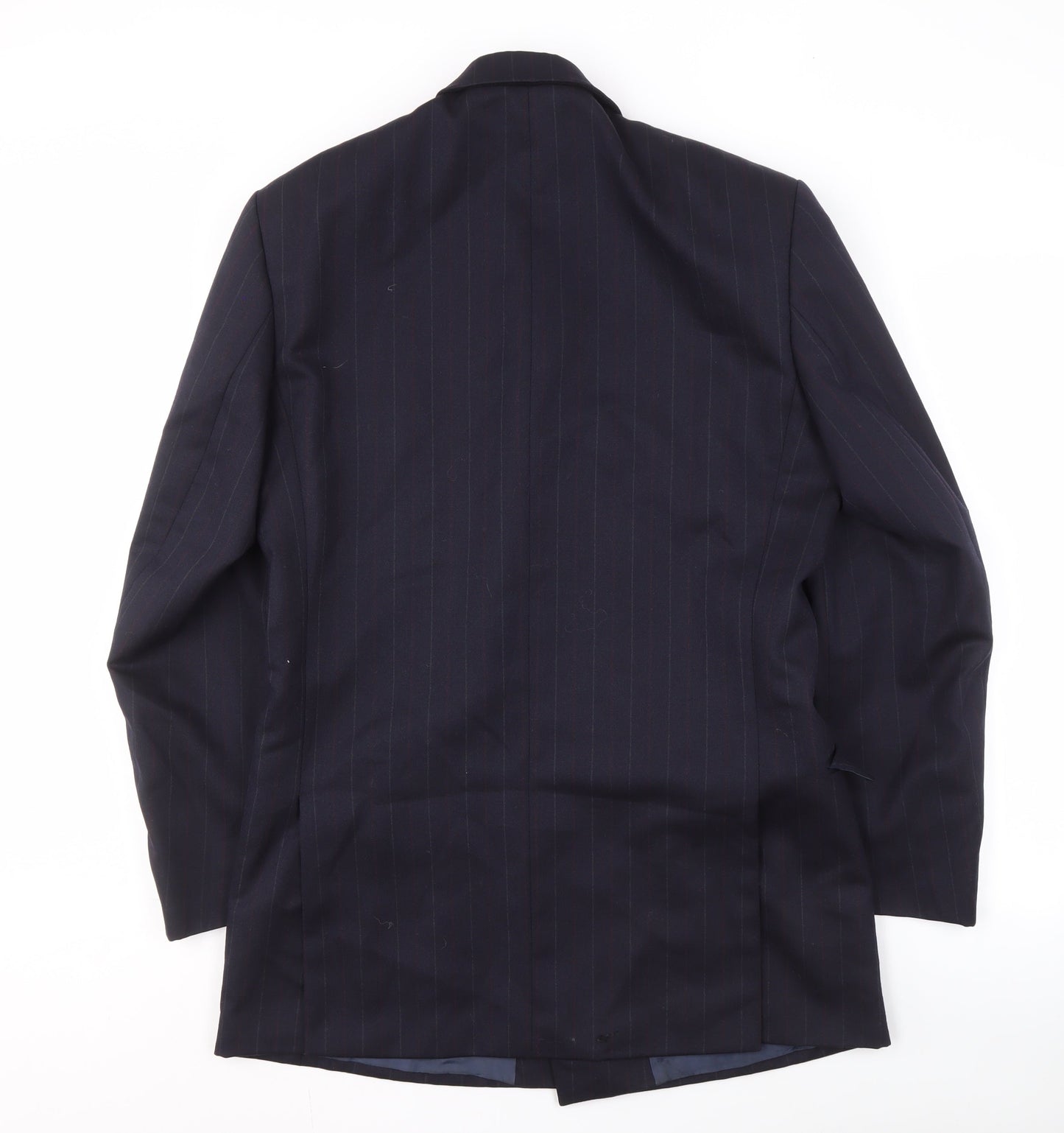 Harewood Men's Blue Striped Wool Blazer, Double-Breasted, 38L