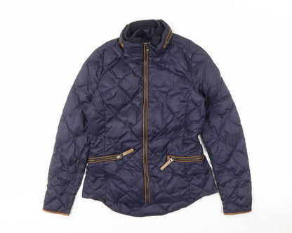 Womens UK Size 8 Marks and Spencer Blue Quilted Coat