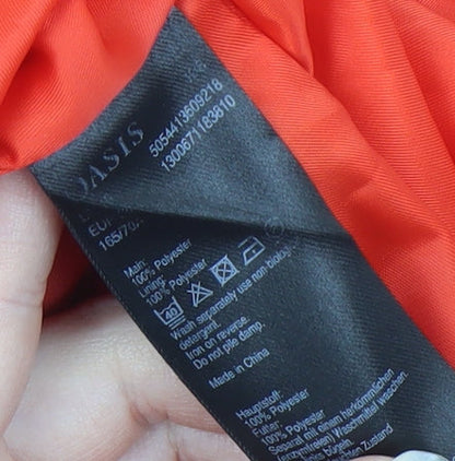 Oasis Women's Red Pencil Skirt Size 10 Ruffle Accent