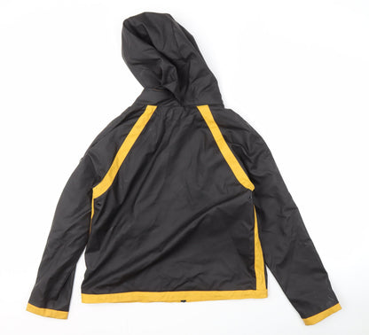 Jayloucy Women's Black Hooded Rain Jacket Size 10