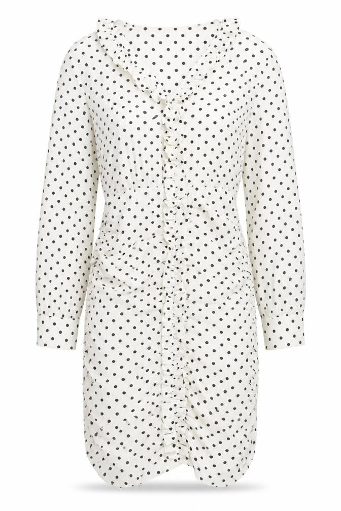 Zara Women's White Polka Dot Shirt Dress, Size S