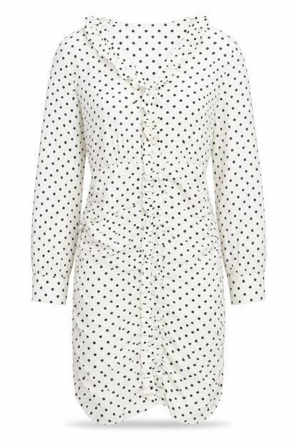 Zara Women's White Polka Dot Shirt Dress, Size S